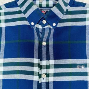 Vineyard Vines Long Sleeve Button Down Flannel Men’s Size XL Blue Slim Fit Whale